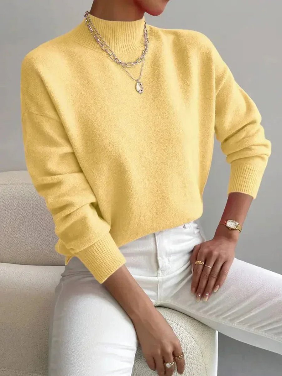 Elisabeth | Relaxed-Fit Langarm Sweater mit Stehkragen für Damen