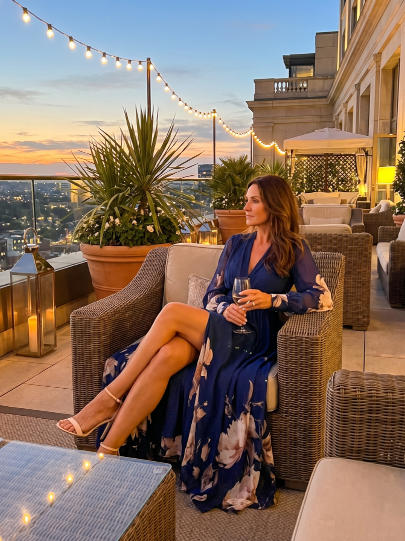 Ziva | Maxi Dress – Elegante Plissierte Sheer Ärmel