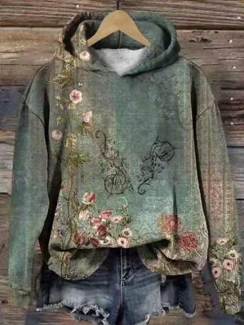 Kate | Cozy Hoodie – Floral Design for Women