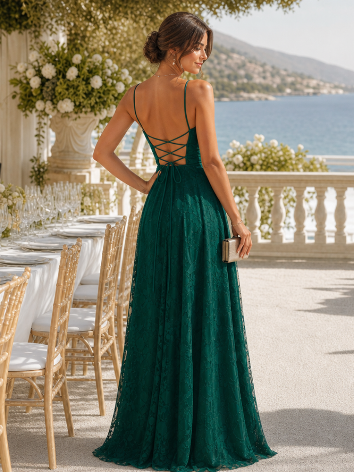 Valenne | Maxikleid mit Spitzen-Overlay