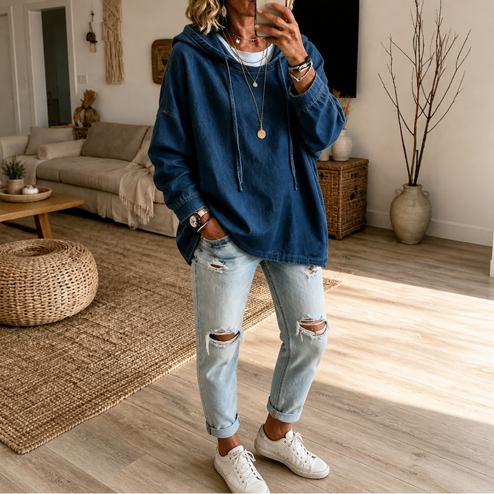 Denimelle | Denim-Look Hoodie – Lässiger Stil für Frauen