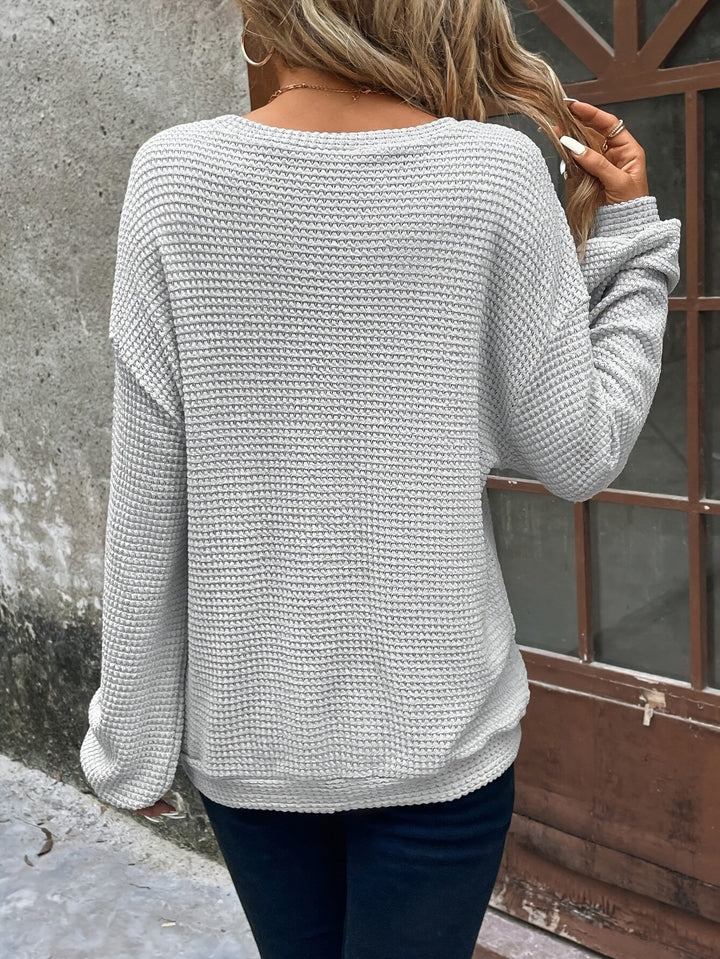 Carly | Waffelstrick Pullover – Bequemer Chill-Look für Frauen