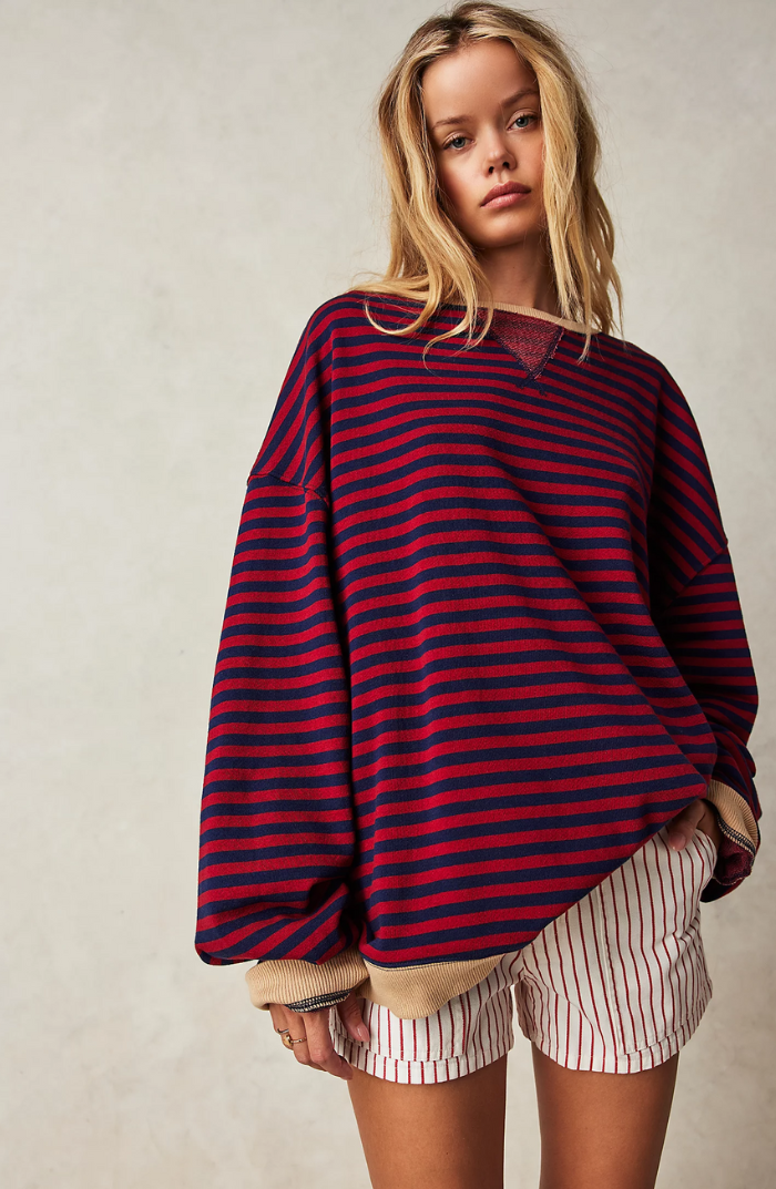 Amelia | Gestreifter Pullover für Damen – Übergroße Passform