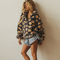 Camille | Cozy Sherpa Pullover with Floral Pattern