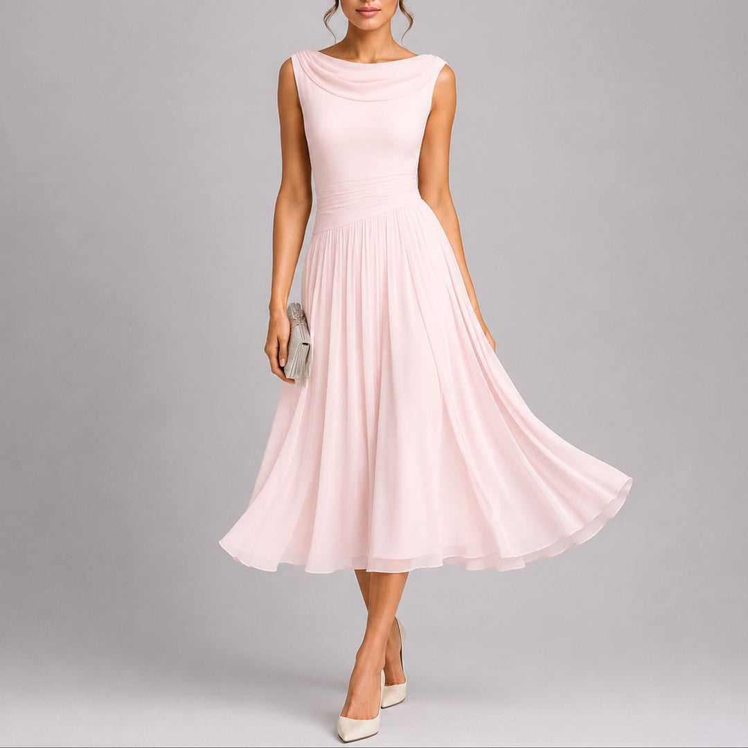 Marlene | Elegant Fall Wedding Dress with Draped Neckline
