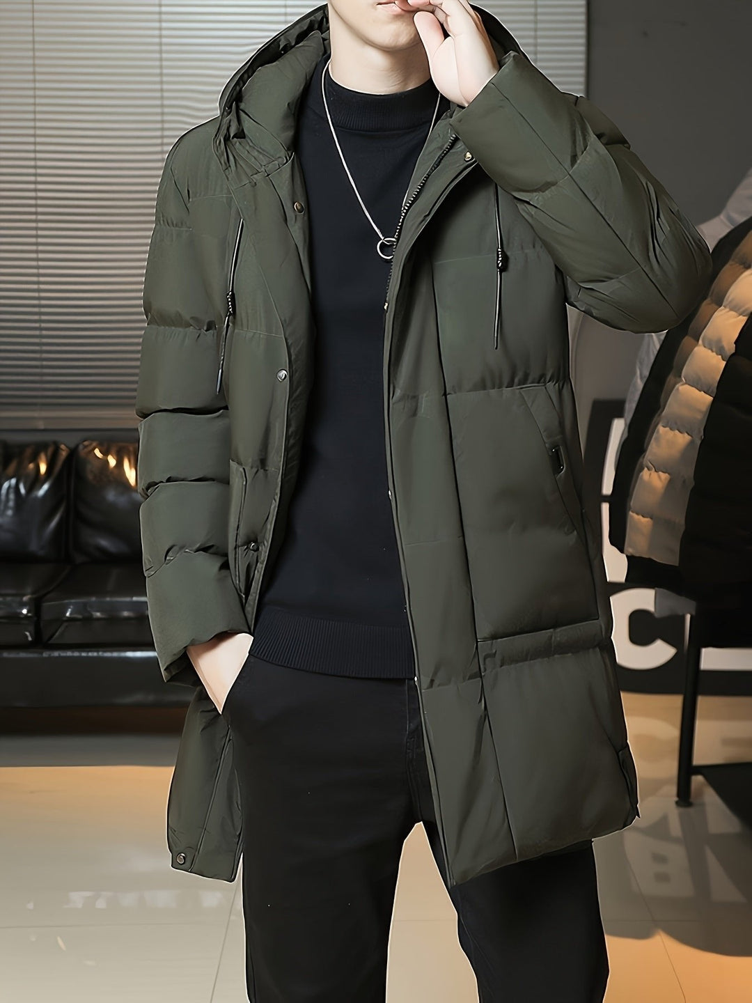 Donovan | Hooded Longline Puffer Coat – Eleganter Winterstil für Männer