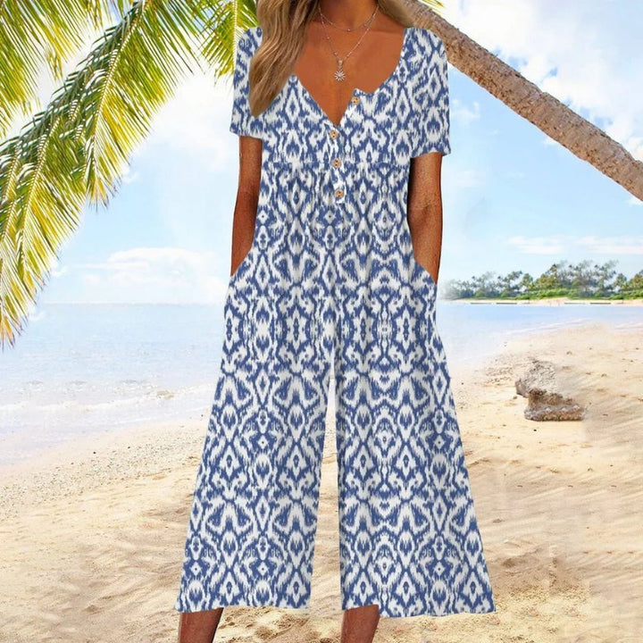 Leonie | Damen Culotte-Jumpsuit – Luftig mit Knopfleiste