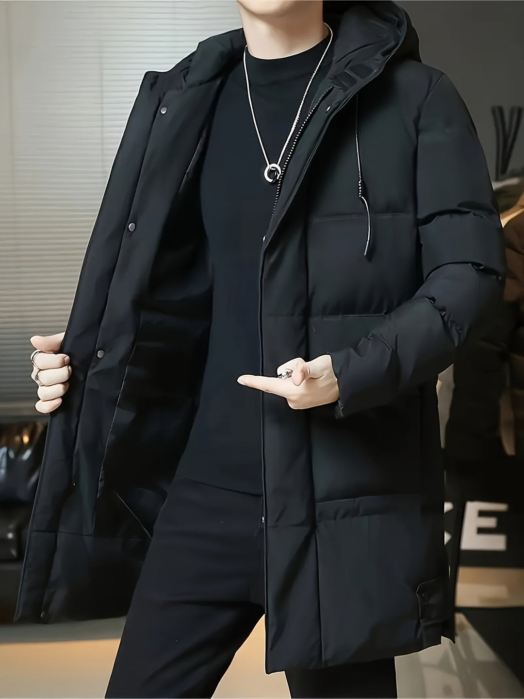 Donovan | Hooded Longline Puffer Coat – Eleganter Winterstil für Männer