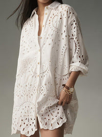 Mathilda | Delicate and Elegant Eyelet Tunic Shirt