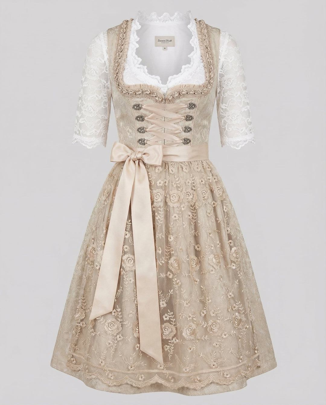 Annett | Romantic Floral Dirndl Dress with Lace Blouse for Oktoberfest