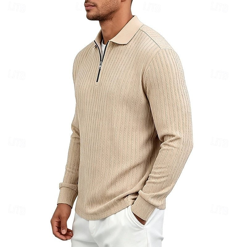 Rhett | Textured Quarter-Zip Polo Shirt – Moderner Stil für Männer