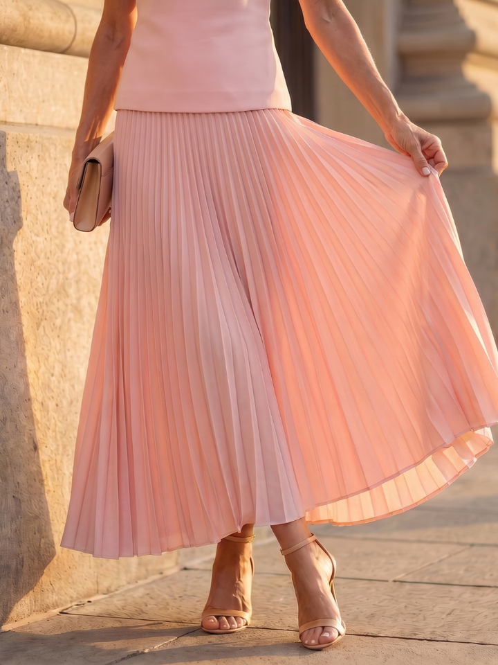 Rhodes | Pleated Skirt Set – Strukturierter Oberteil für Damen