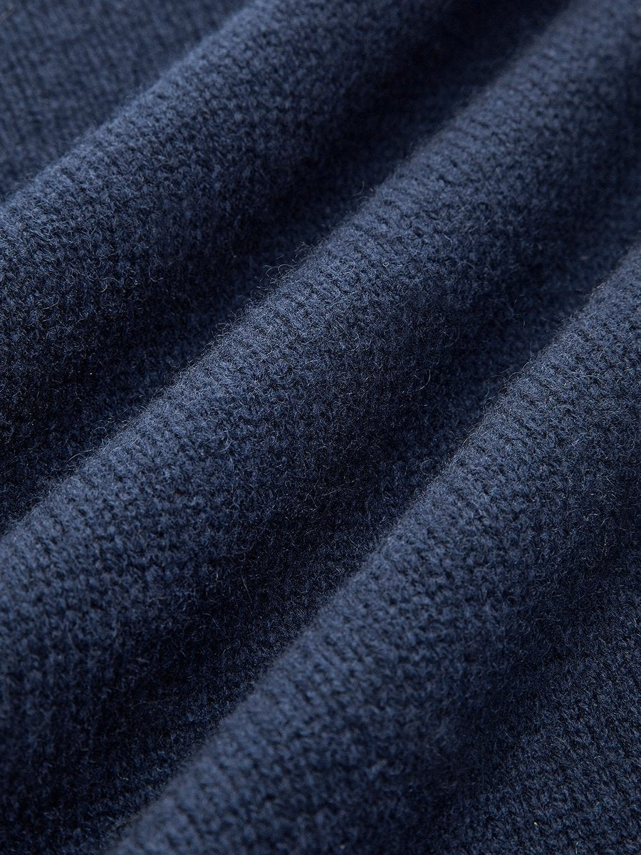 Victoria | Elegant Women's Knit Sweater with Denim Collar
