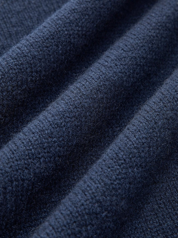 Victoria | Elegant Women's Knit Sweater with Denim Collar