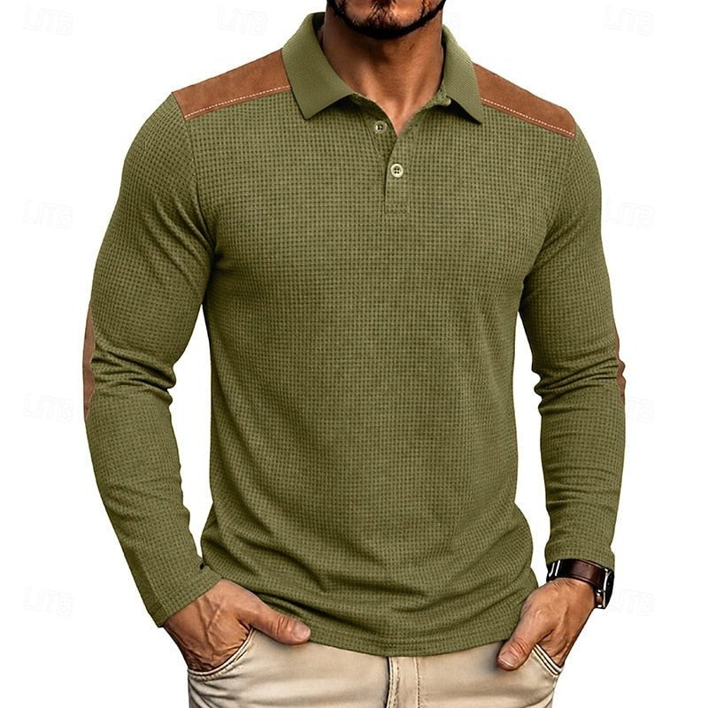 Bennett | Texturiertes Colour Block Polo-Shirt für Herren
