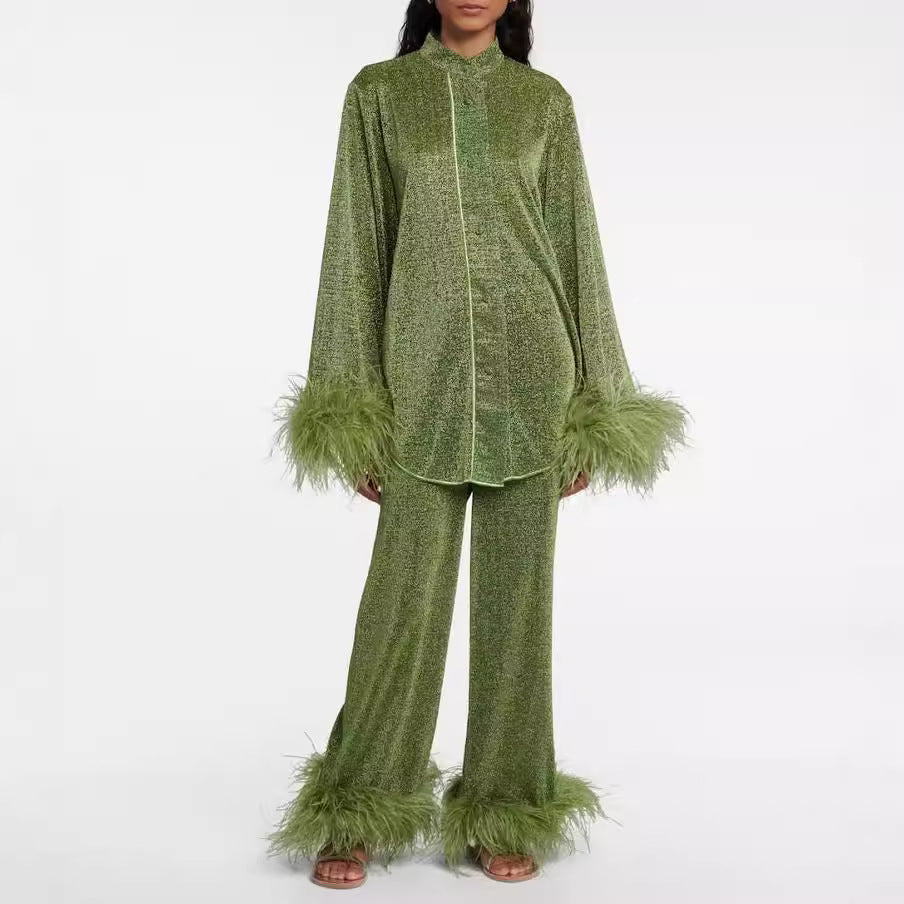 Janina | Elegant and Comfortable Two-Piece Set with Stand-Up Collar