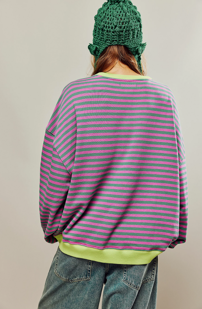 Amelia | Gestreifter Pullover für Damen – Übergroße Passform