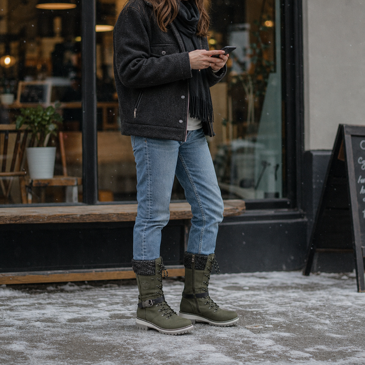 Snowbella | Kniehohe Winterstiefel mit seitlichem Reißverschluss