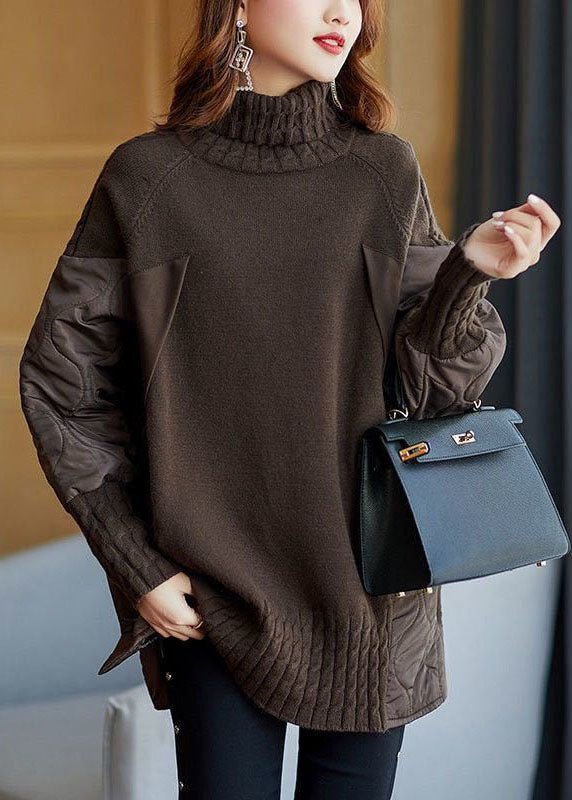 Hailey | Patchwork Pullover with Funnel Neck for Women