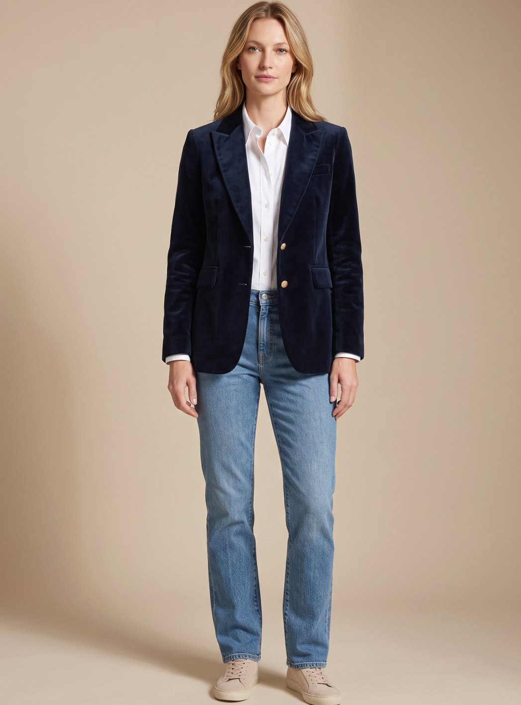 Elisabeth | Samt Blazer mit Goldknöpfen – Schlanker Schnitt für Damen