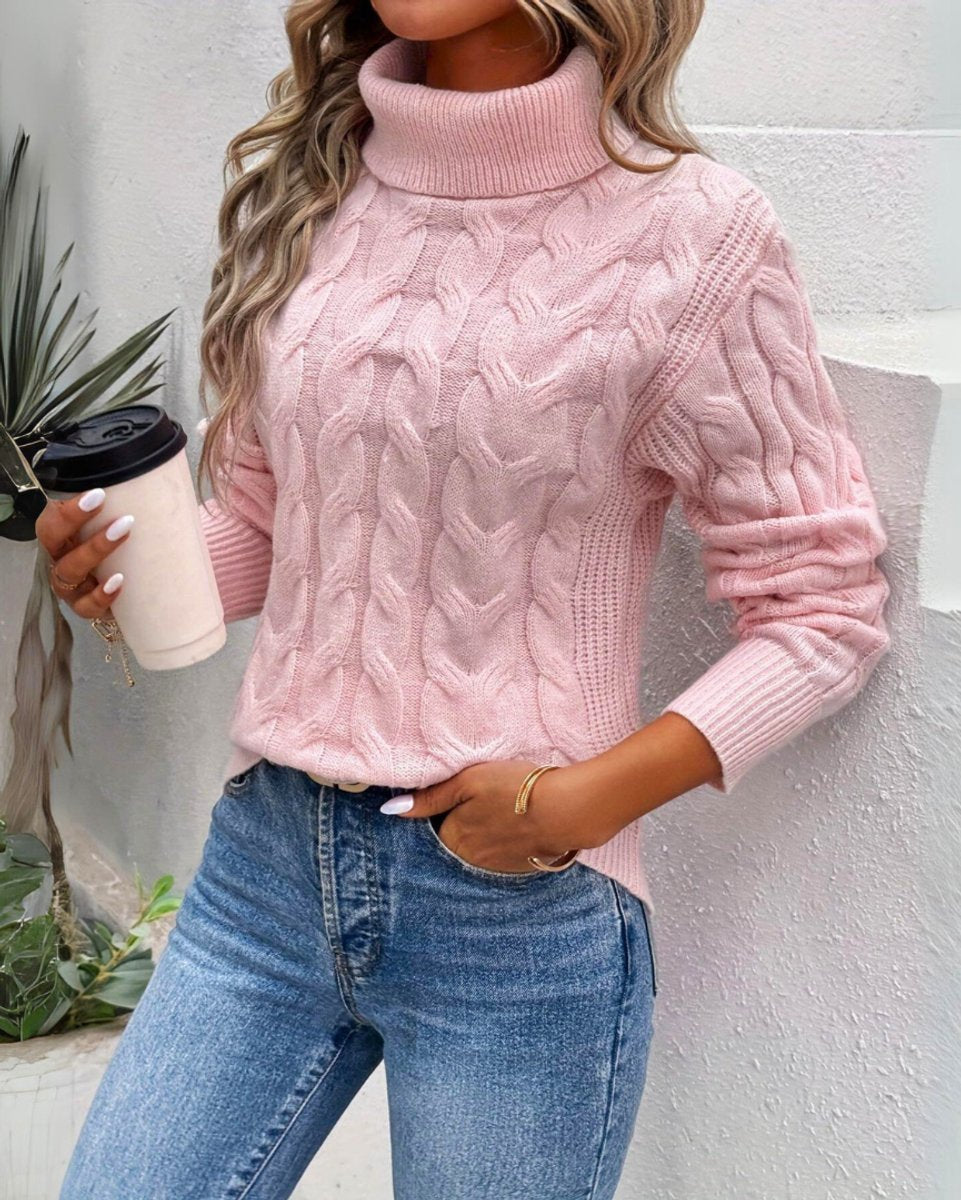 Marie | Turtleneck Sweater – Zeitloser Kabelstrickpullover für Damen