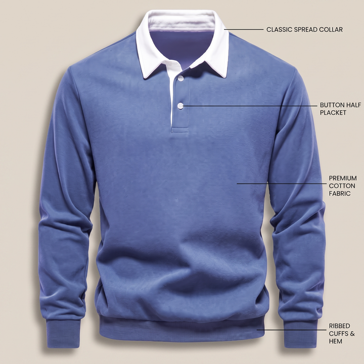 Ellison | Polo Sweater mit langen Ärmeln für Herren