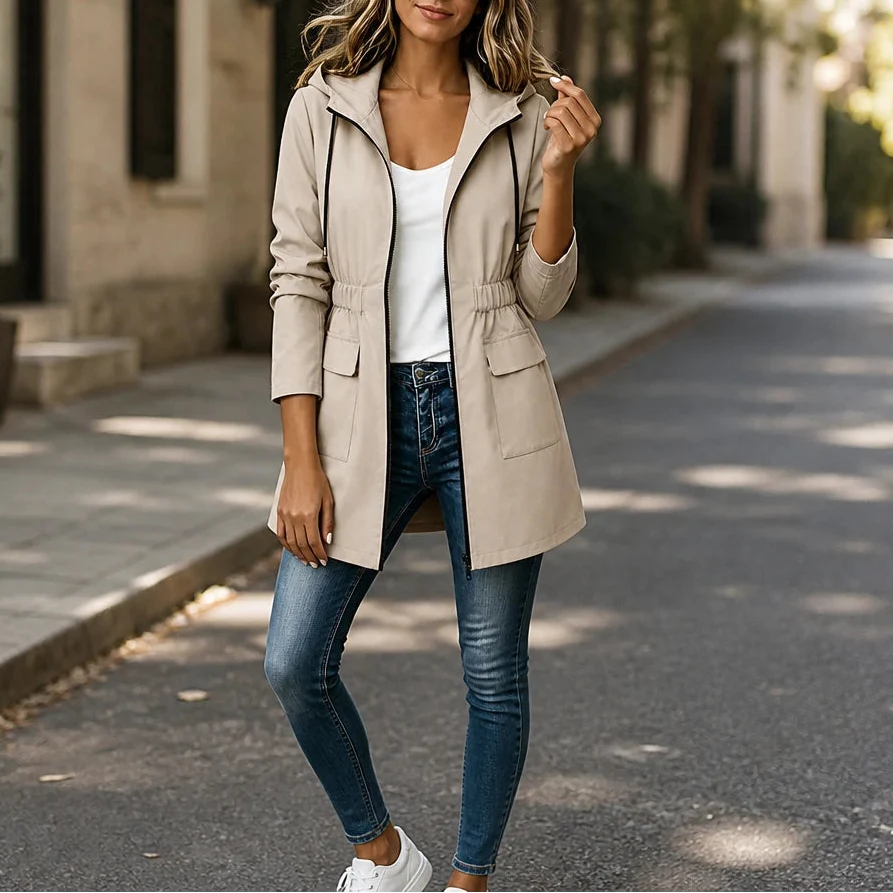 Cityora | Hooded Parka – Verstellbare Taille für Eleganten Look