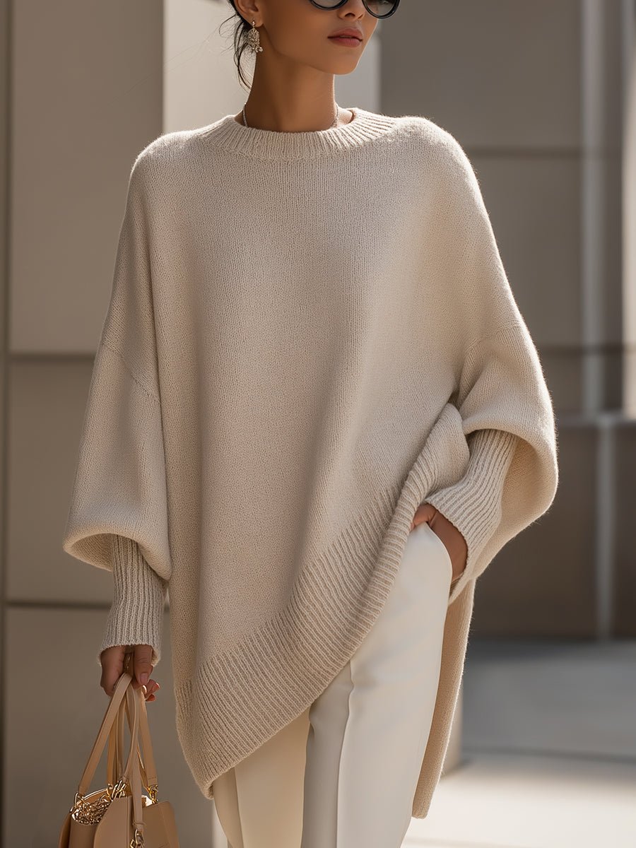Hannah | Elegant Oversized Women's Knit Sweater with Batwing Sleeves