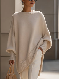 Hannah | Elegant Oversized Women's Knit Sweater with Batwing Sleeves