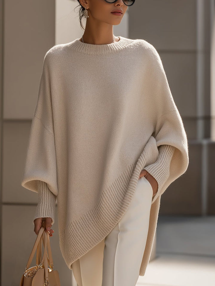 Hannah | Elegant Oversized Women's Knit Sweater with Batwing Sleeves