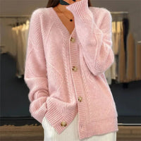 Janina | Bequem Strickjacke mit Knopfverschluss