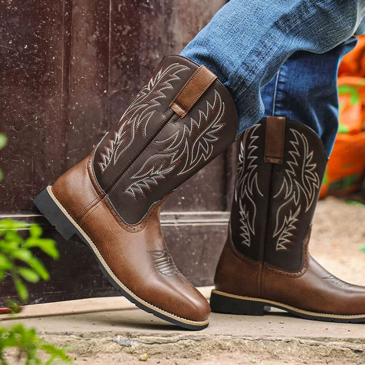 Samuel | Cowboy Boots – Hochwertige Leder mit Stickerei für Männer