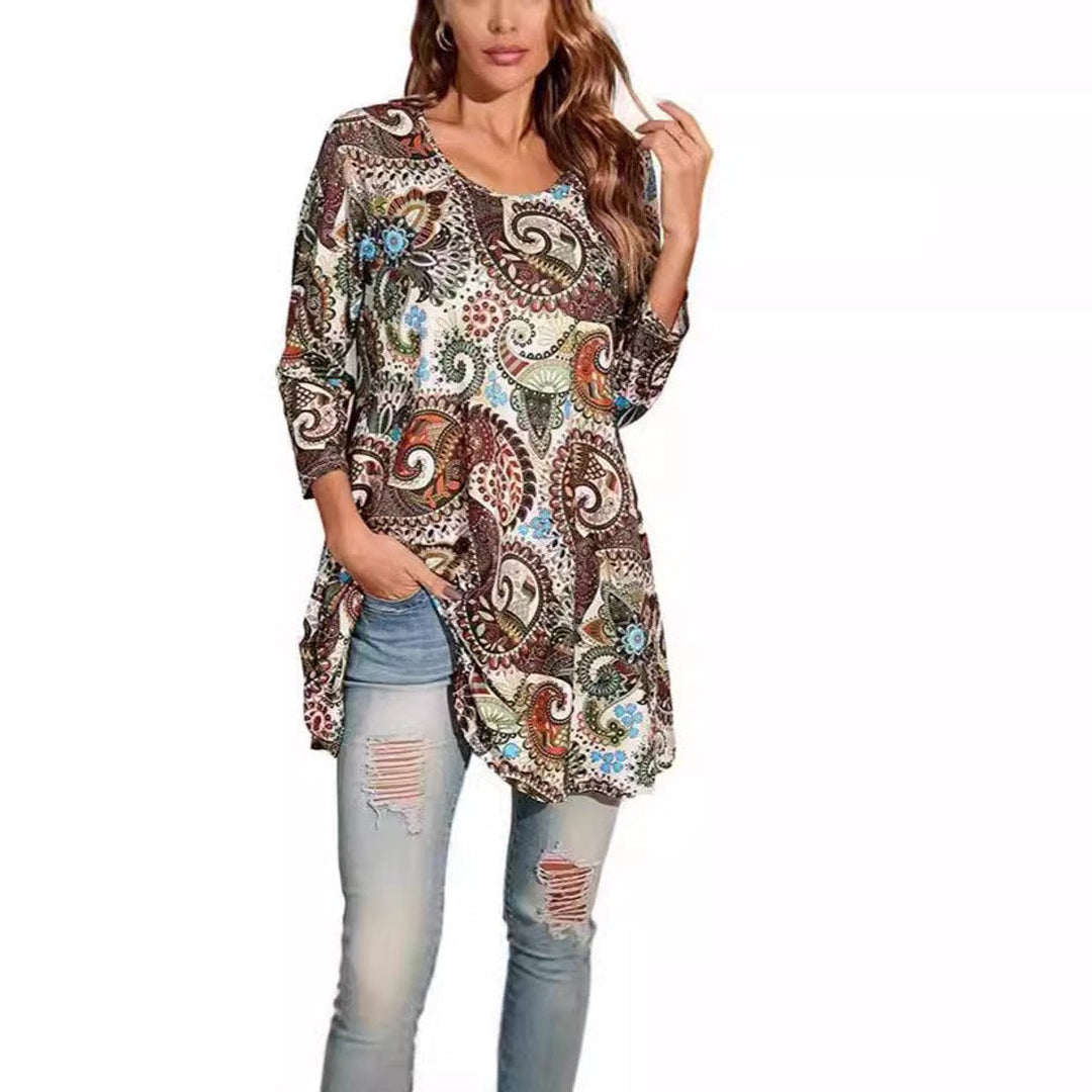 Vivienne | Mandala Tunic Top with an Elegant A-Line Silhouette