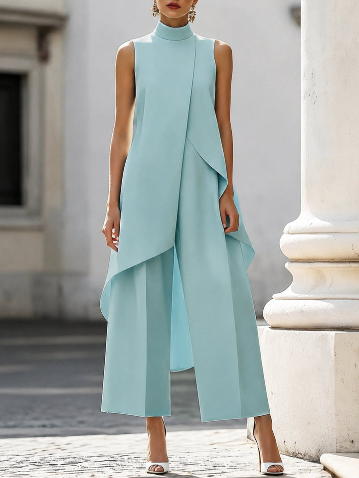 Annika | Asymmetrisches Zweiteiler-Set – Hoher Kragen für Damen