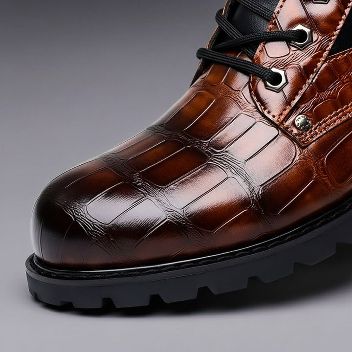 Chase | Embossed Leather Boots – Urban Style for Men