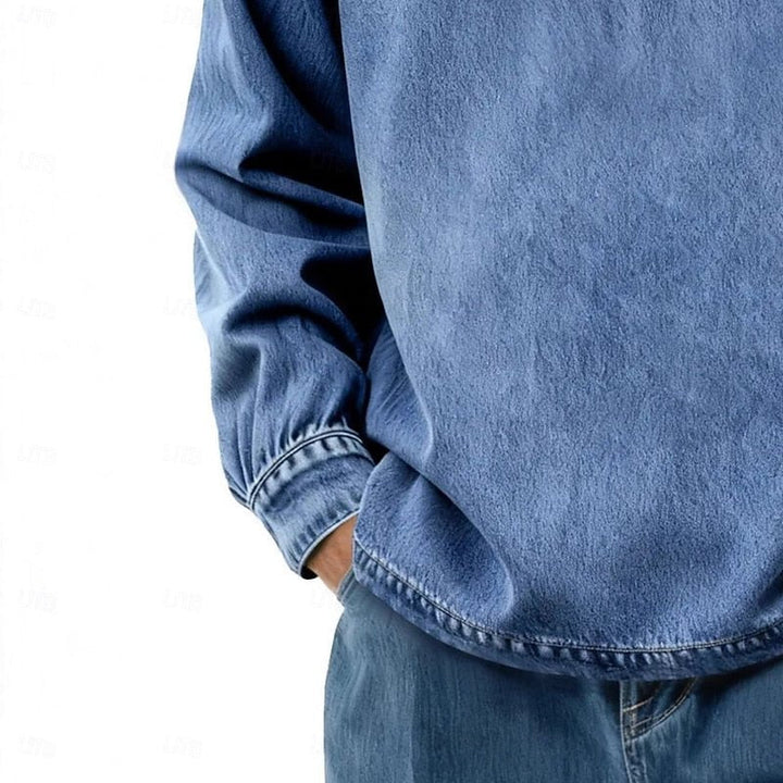 Gabriel | Washed Long Sleeve Polo Shirt für Männer