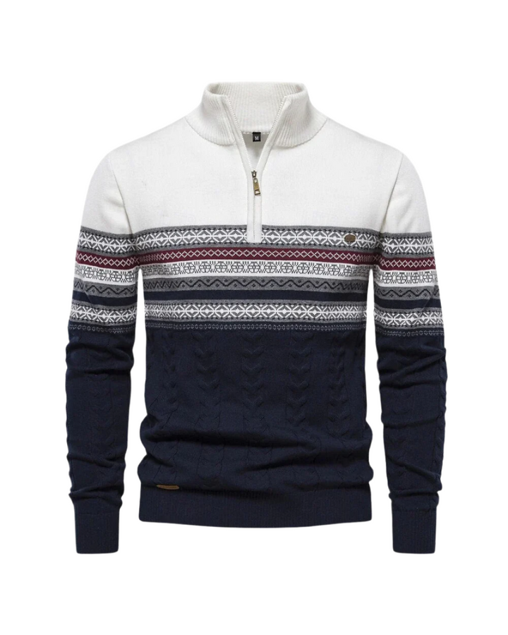 Givalli | Baumwoll Zip-Pullover mit Muster