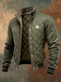 Henry | Robuste Und Stilvolle Gestepptjacke Mit Lederakzenten