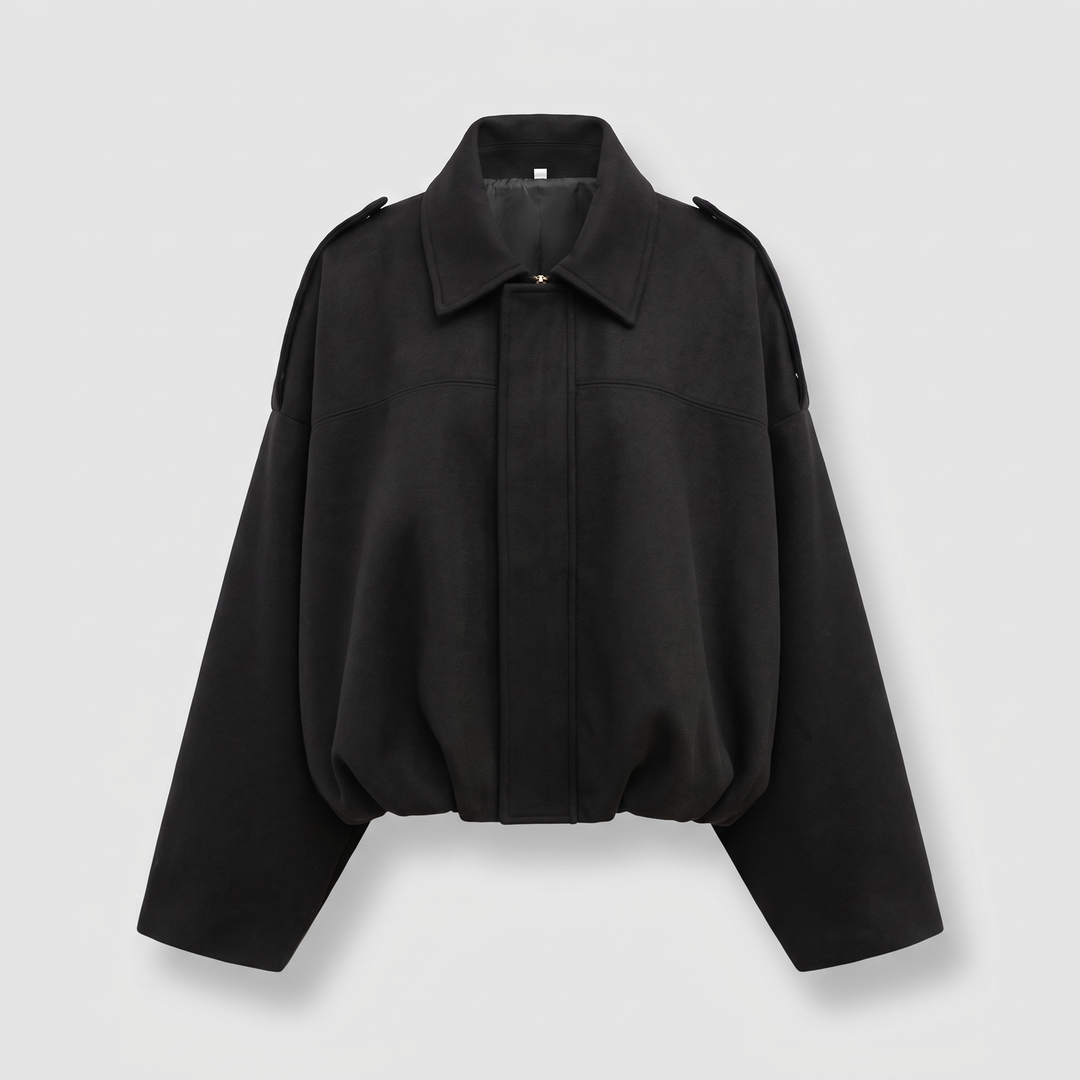 Suede | Cropped Suede Collar Bomber – Moderner Stil für Frauen