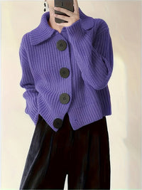 Amalia | Eleganter Rippenstrickpullover mit Femininer Kragenpartie
