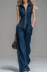 Leni | Comfortable & stylish women's denim jumpsuit