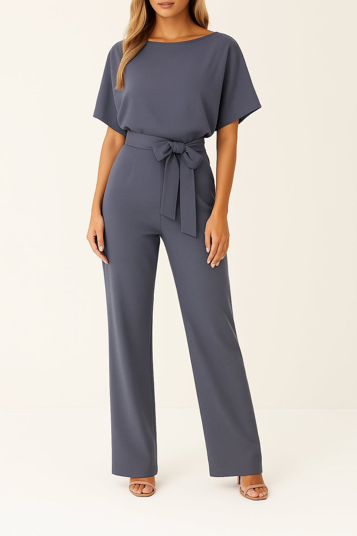 Greta | Weites-Bein Jumpsuit für Damen mit Bindegürtel