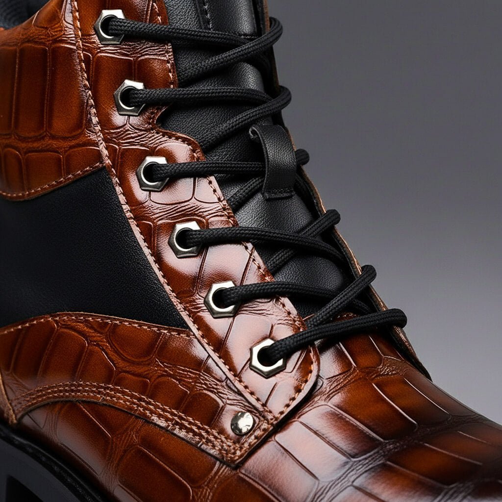 Chase | Embossed Leather Boots – Urban Style for Men