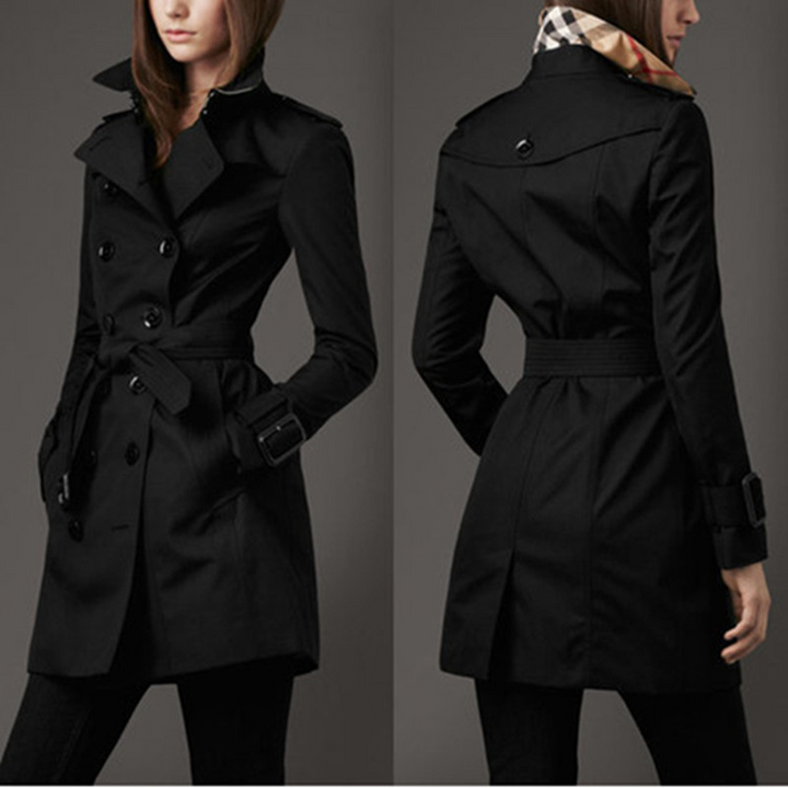 Isabella | Elegant Double-Breasted Trench Coat with Classic Charm