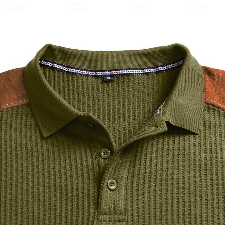 Bennett | Texturiertes Colour Block Polo-Shirt für Herren