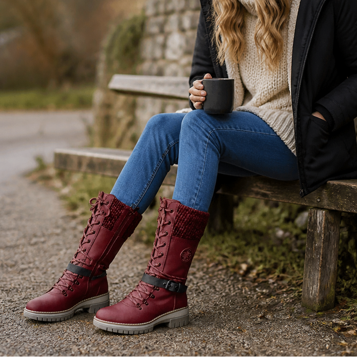 Cozette | Knit-Shaft Boots – Bequeme Winter Chelsea für Damen