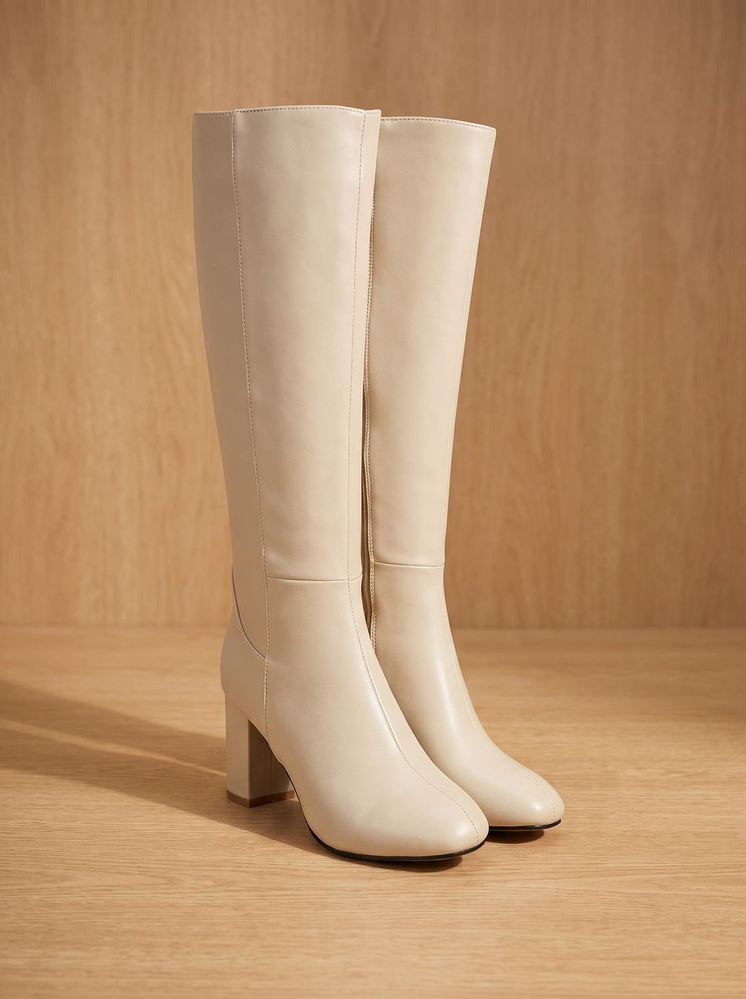 Camila | Kniehohe Stiefel – Blockabsatz mit seitlichem Reißverschluss für Frauen