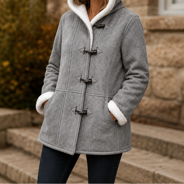 Plushbelle | Wintermantel mit Kapuze – Plüschfutter für Damen