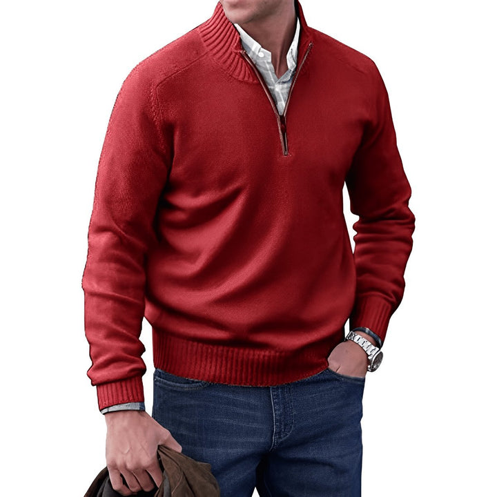 Elias | Strickpullover – Bequemer Regular-Fit mit Viertelreißverschluss für Herren