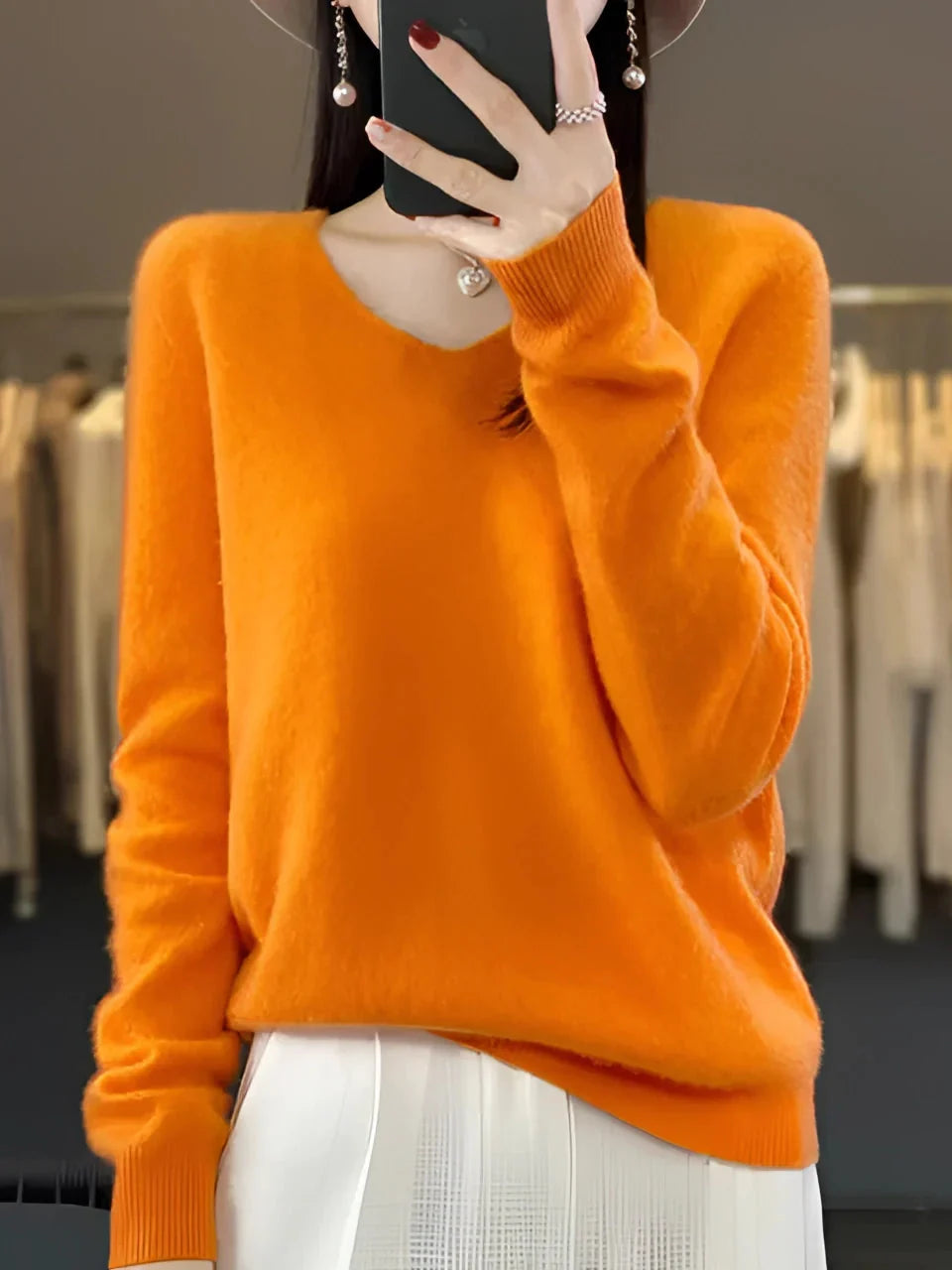 Isabella | Cashmere Sweater – Luxuriöser V-Ausschnitt für Frauen